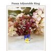 Mini Pansy flower,  Adjustable Ring - Image 3