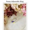 Mini Pansy flower,  Adjustable Ring - Image 2