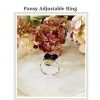 Small Pansy flower, Adjustable Ring - Image 3