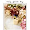 Small Pansy flower, Adjustable Ring - Image 4