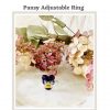 Small Pansy flower, Adjustable Ring